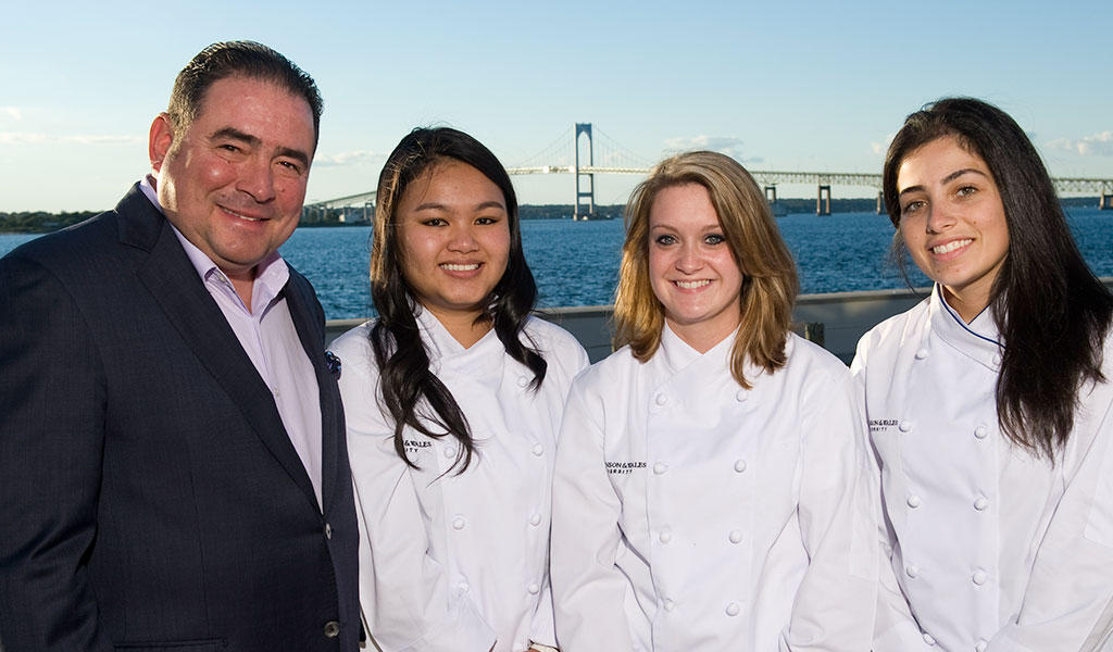 Emeril Lagasse with JWU scholarship winners