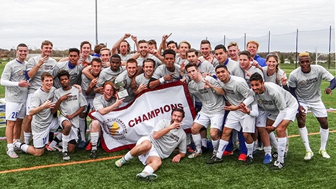 JWU Men's Soccer Team group photo