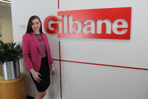 Alia Sas in front of Gilbane headquarters