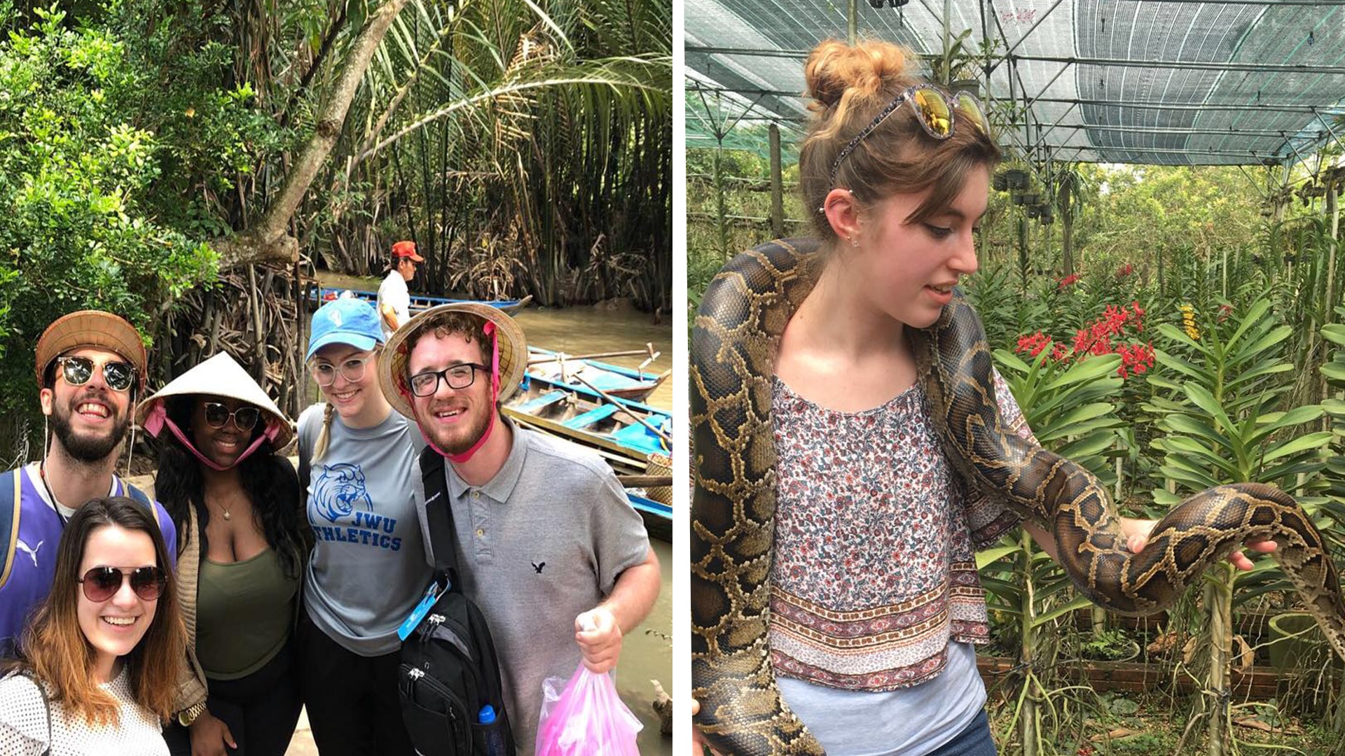 Collage: JWU students in Vietnam