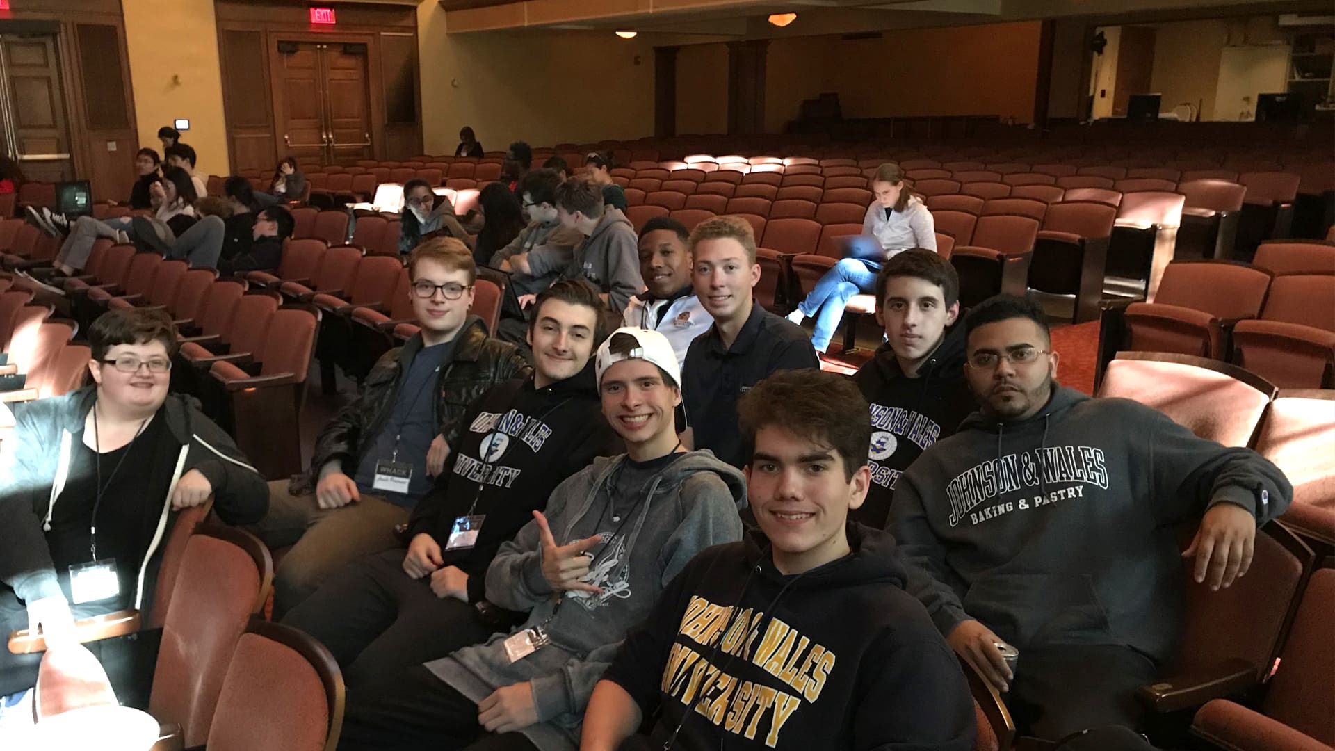 Students pose for a photo during a break at Wellesley.