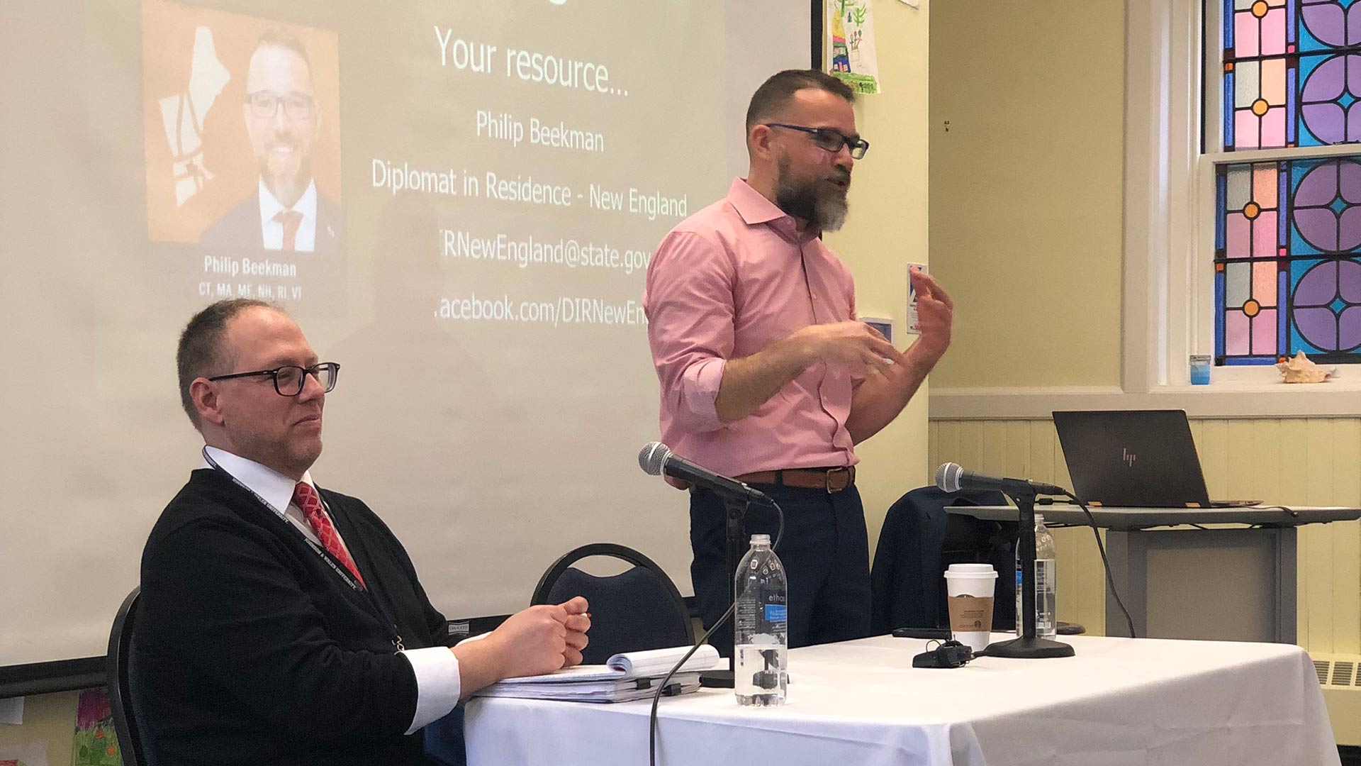 Assistant Professor Kevin DeJesus and Philip Beekman.