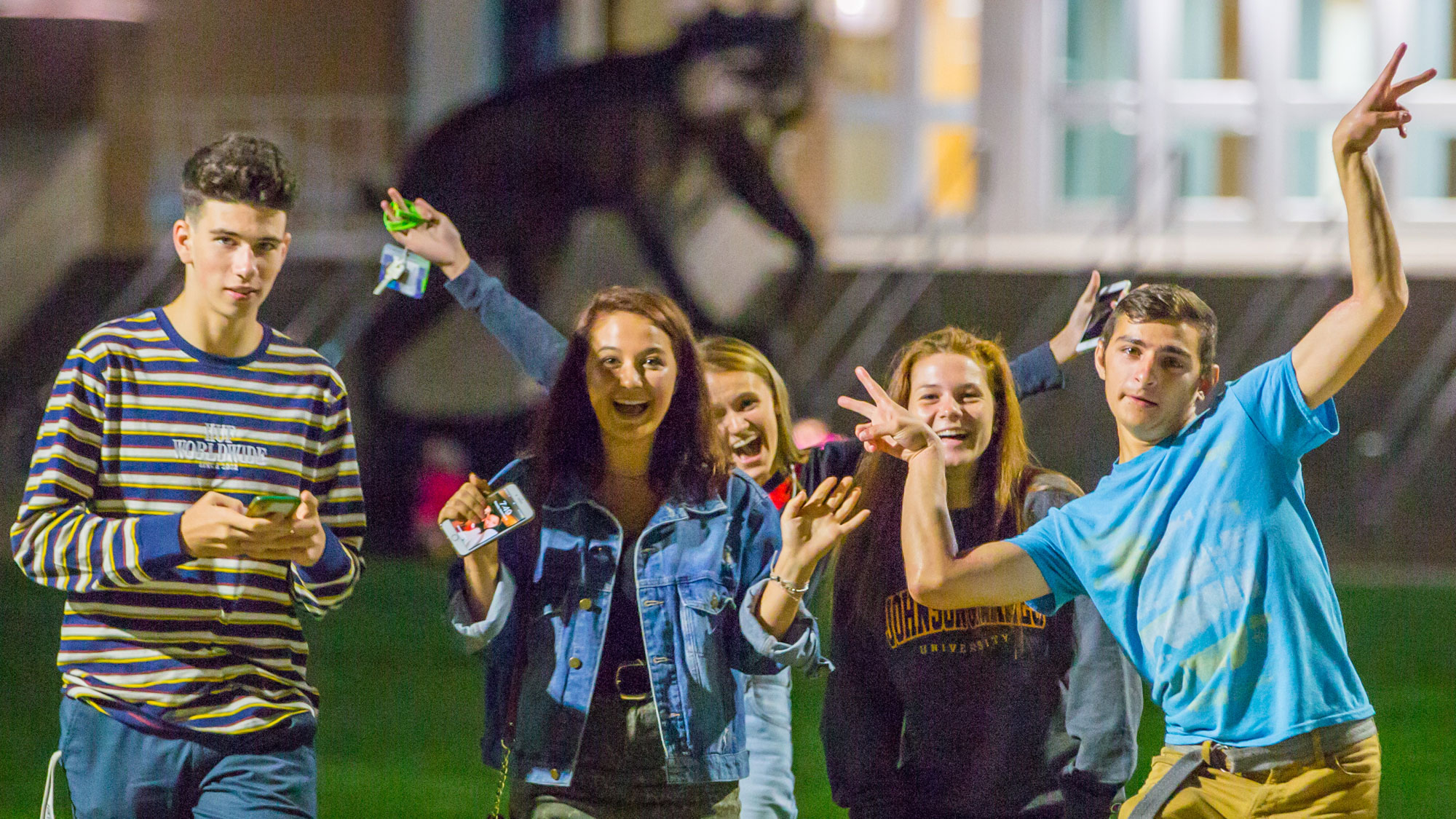 Wildcats during movie night.