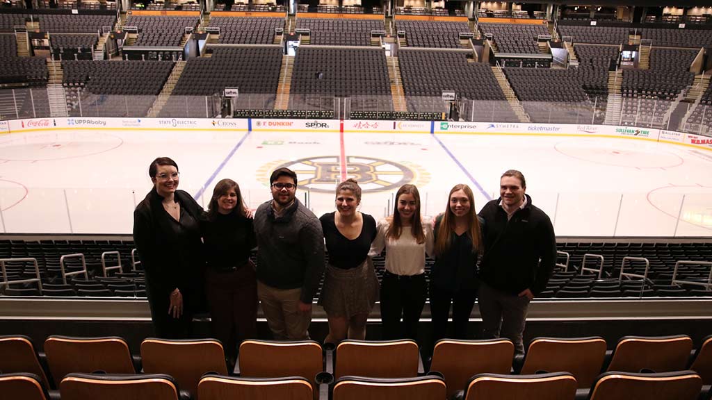 group of students at TD Garden