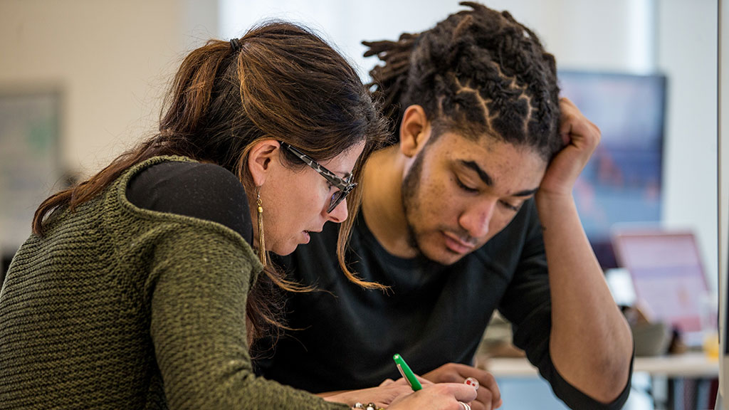 a faculty member and a student work together to solve a problem