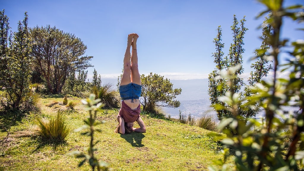 a girl doing a yoga pose