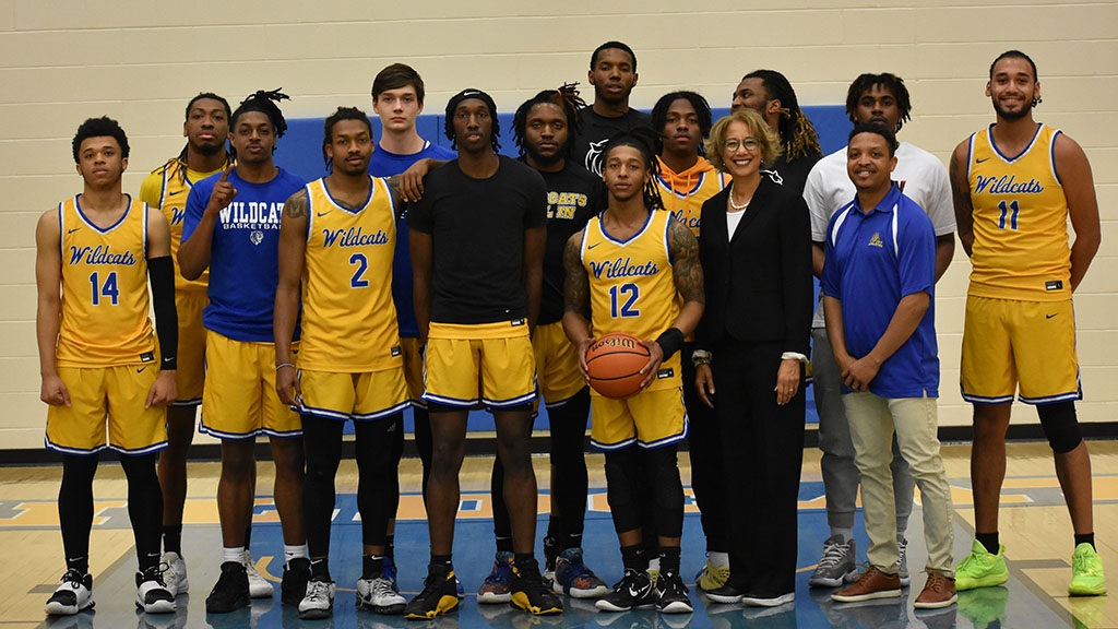 The JWU Charlotte Men's basketball team