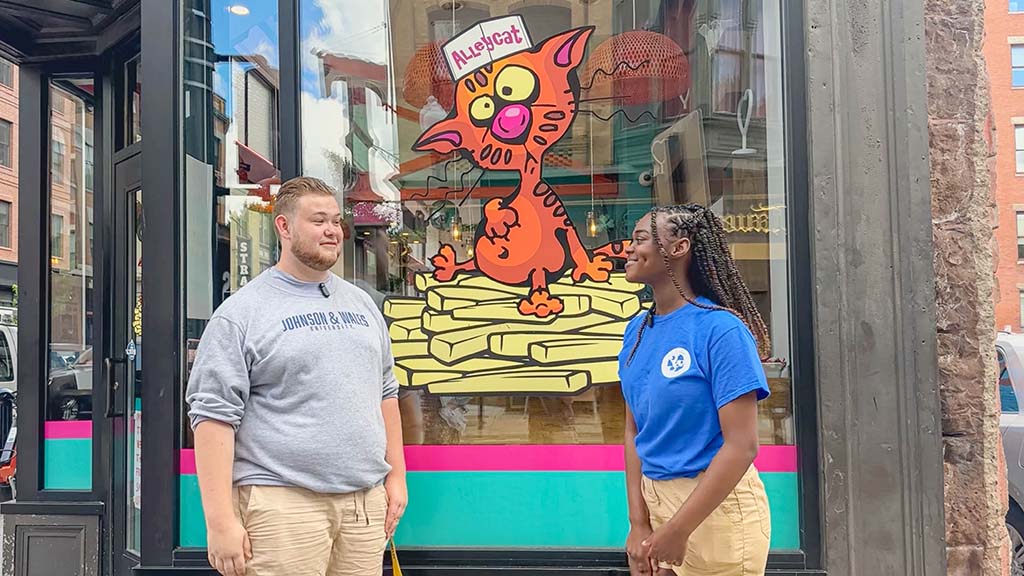 Gavin Hoy ’27 and Regina Ware ’27 at Friskie Fries.