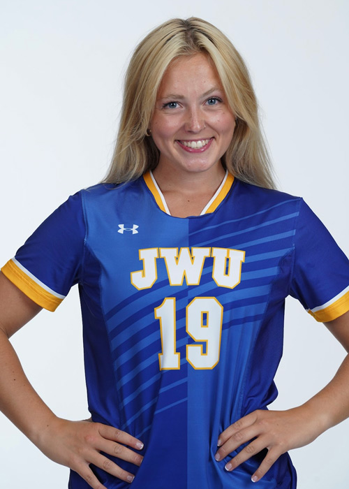 a photo of Lindsey McNeill '25 in her JWU athletic uniform