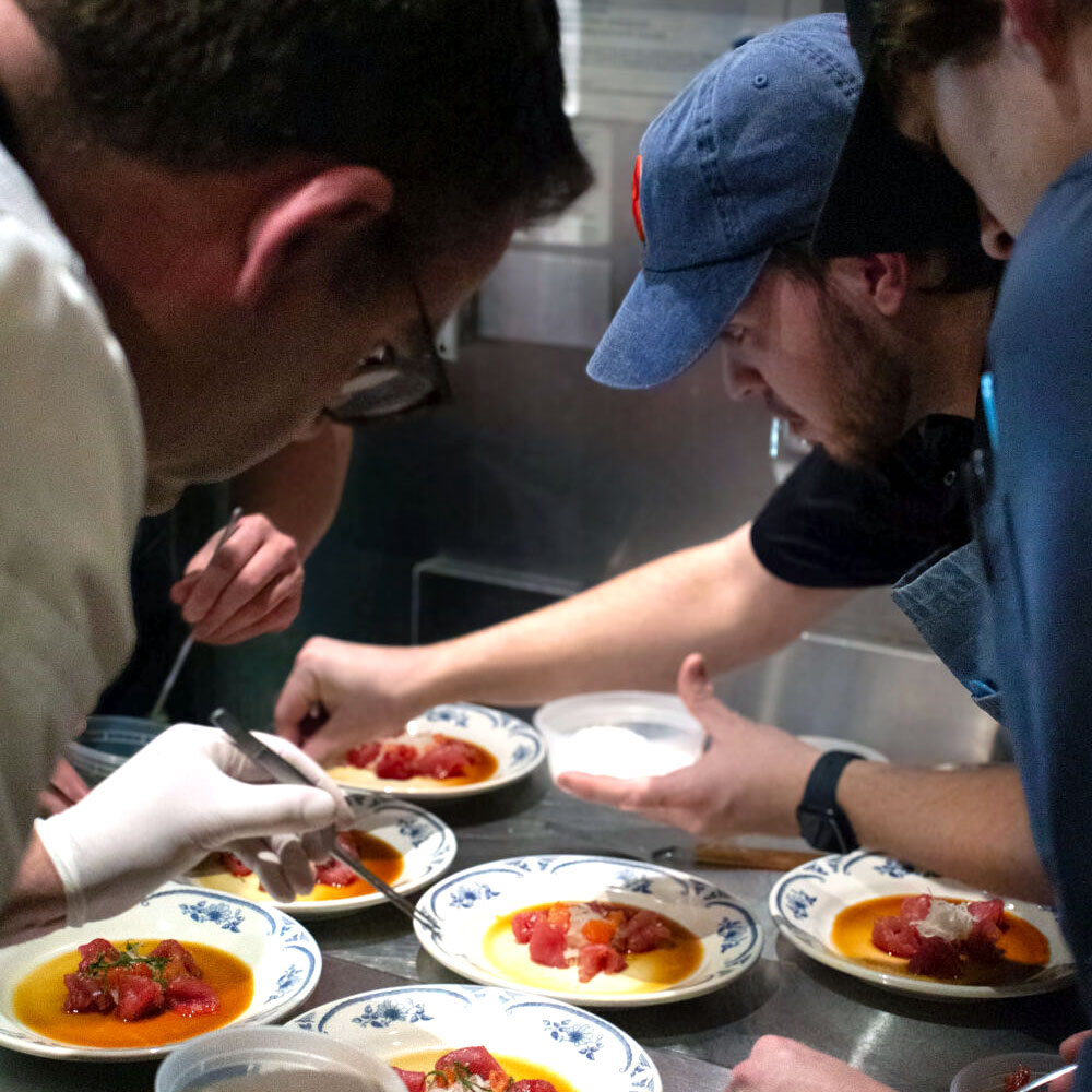 Plating during the December 2024 JWU pop-up at Clementine.