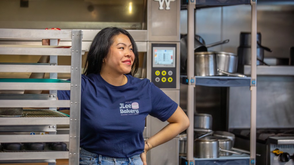Jennifer Lee at photoshoot in kitchen