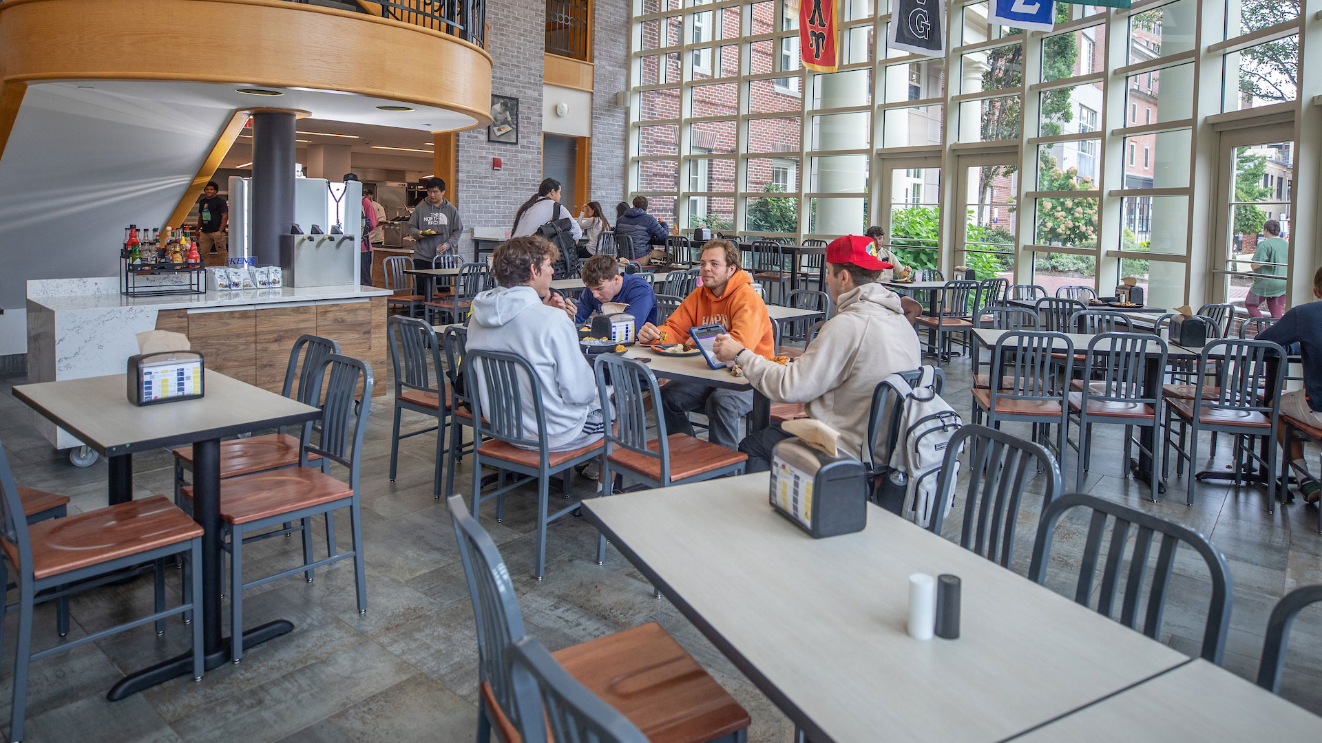 Landscape view of the dining room at Snowden Hall.