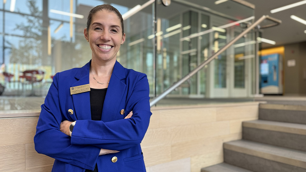 Amanda Rotondi, DBA, executive director of auxiliary services in John J Bowen Center for Science and Innovation.