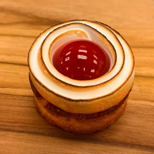 Blood orange meringue “cloud” dessert for ACF competition by Max Astacio '27