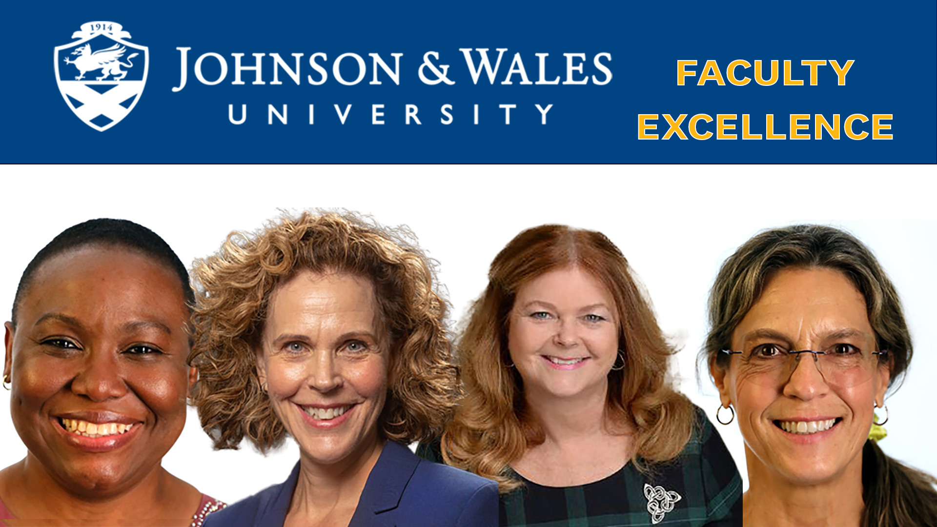 a photo collage featuring four CHW faculty members