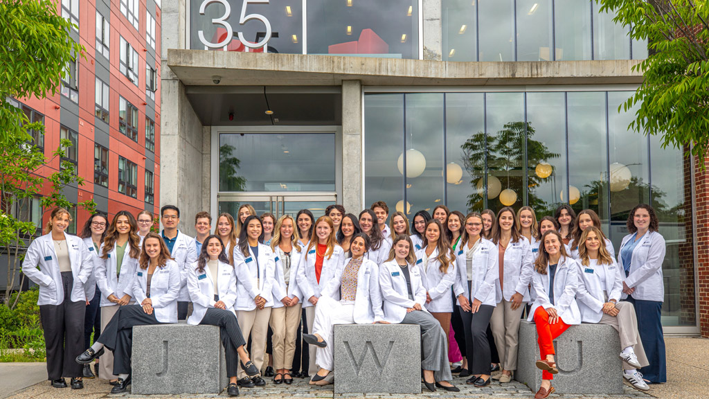 group pic of 2024 incoming JWU Physician Assistant cohort