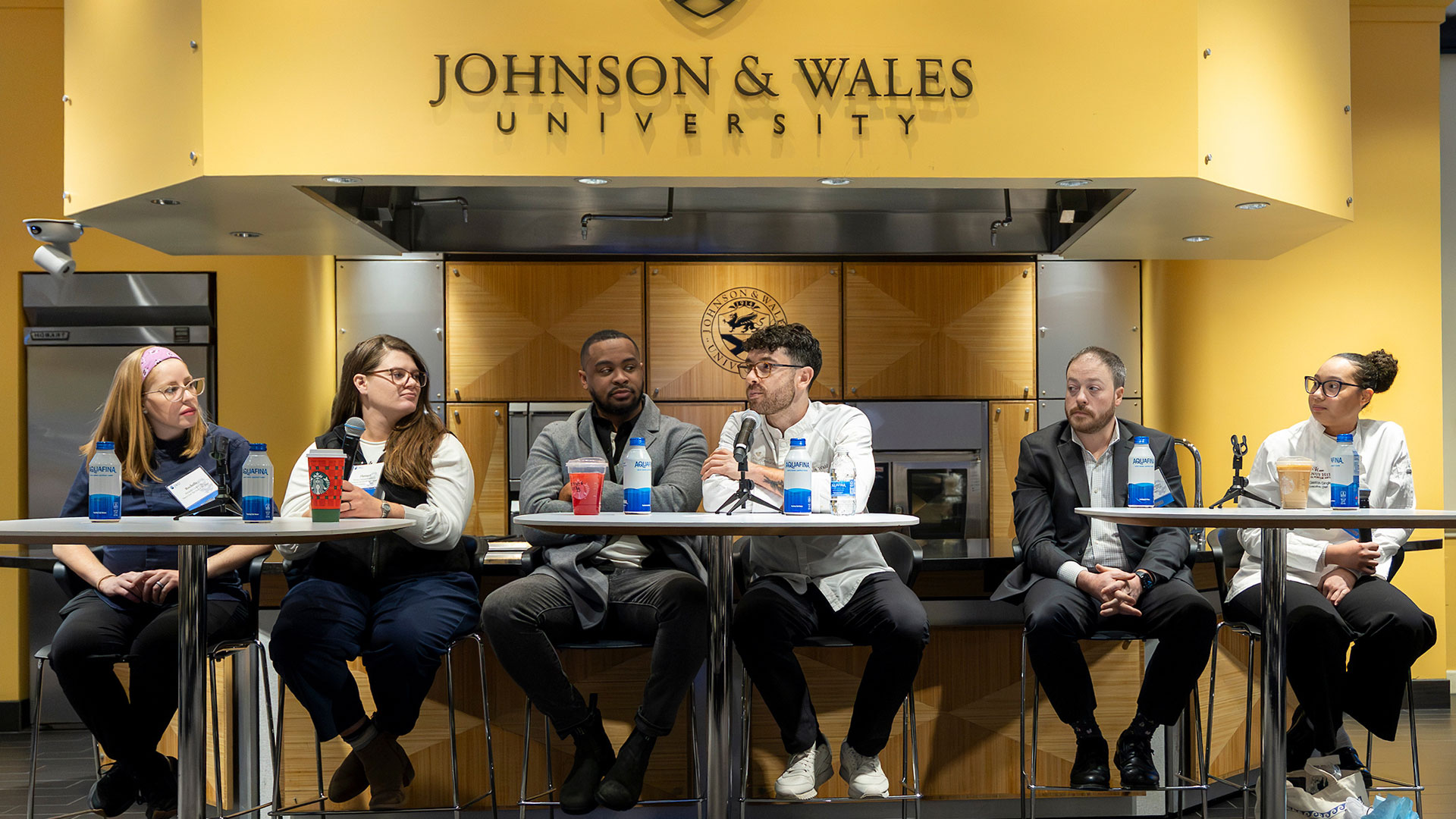 CFIT Alumni Leaders panel with Rochelle Cooper '12, Flannery Sullivan Whatley '19, Antonio A. Wormley '12, Ben Wald '19, Corey B. Silverstein '09 and Kayla N. Gaston-Singletary '22.