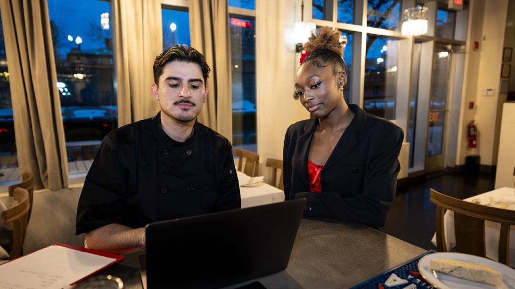 Kamara Logan and co-worker inside mamacitas