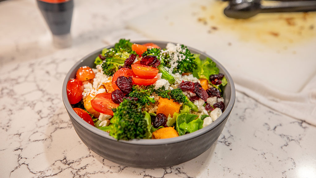 photo of a colorful bowl of salad