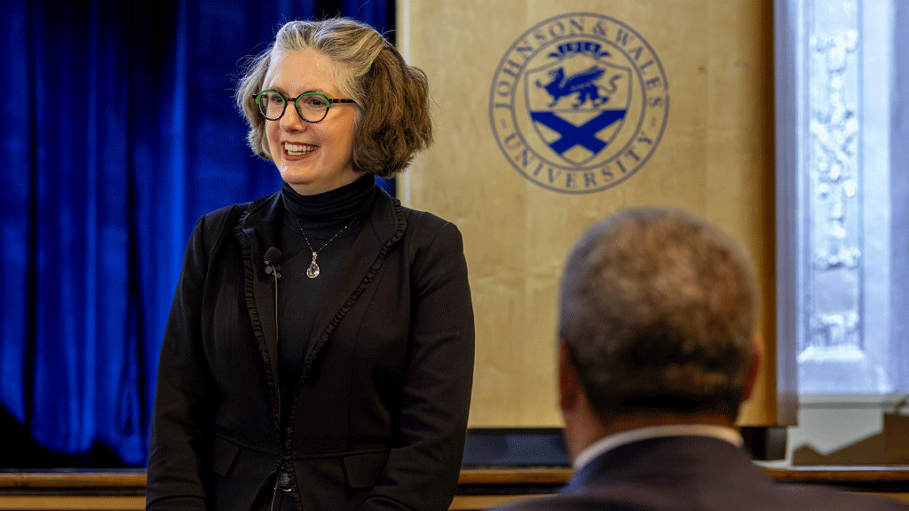 Historian C. Morgan Grefe at JWU’s Providence Campus. 