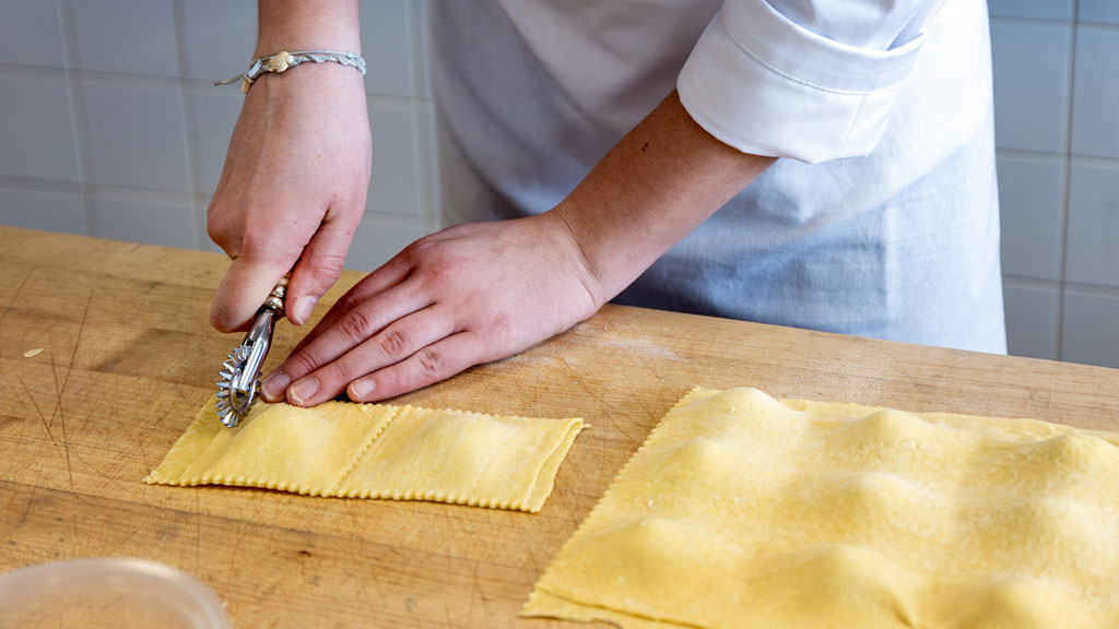 Sarah Love makes her Chesapeake Bay summer ravioli utilizing the invasive channa fish.