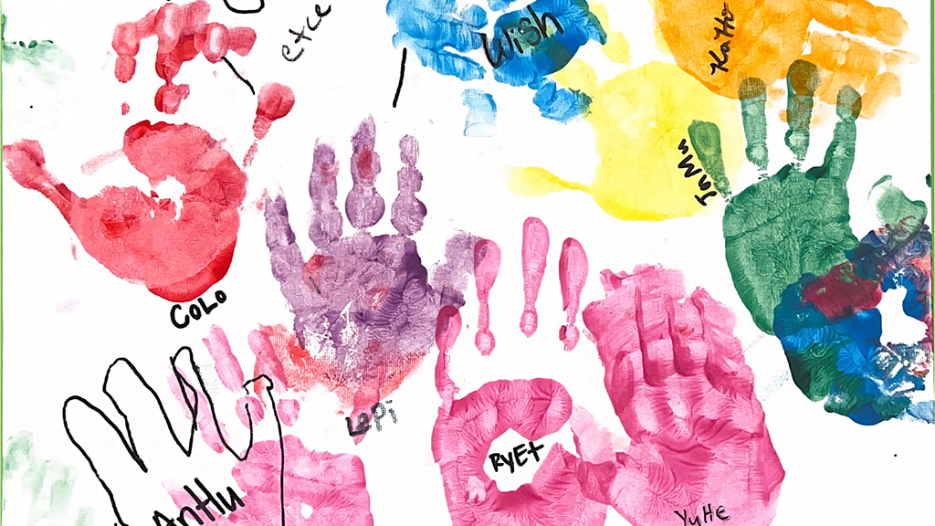 Painted handprints