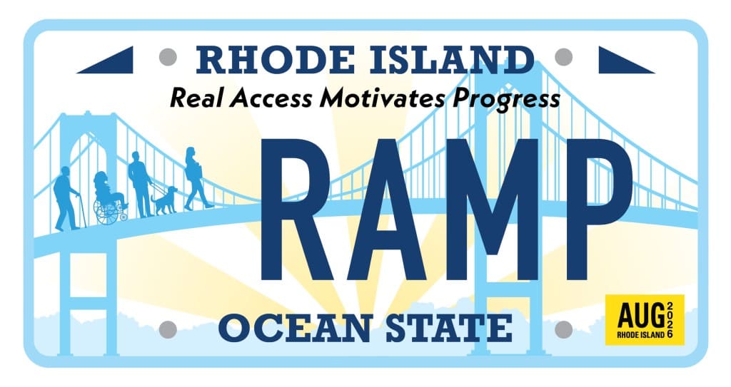 New RI charitable license plate benefiting RAMP, designed by JWU Professor Tim Cox