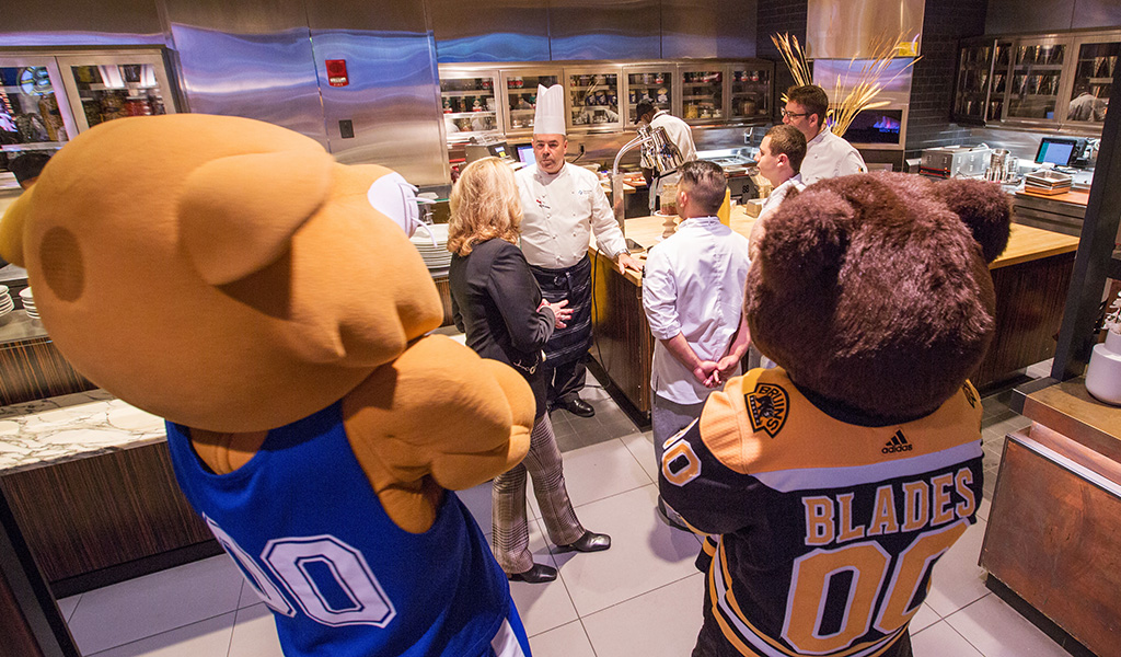 JWU students learning from professionals at TD Garden in Boston.