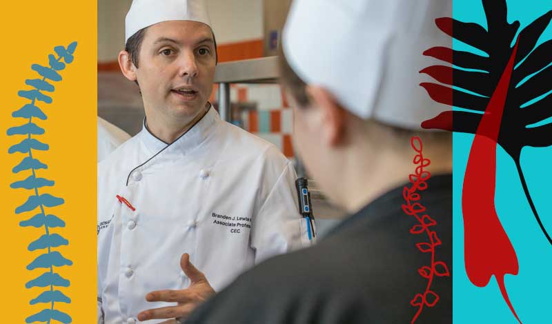 Branden Lewis teaching sustainable chefs at JWU.