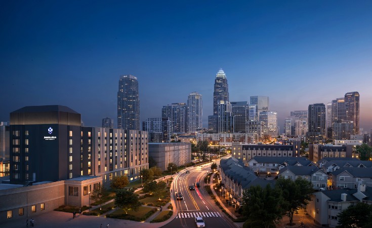 Skyline of Charlotte, NC at night